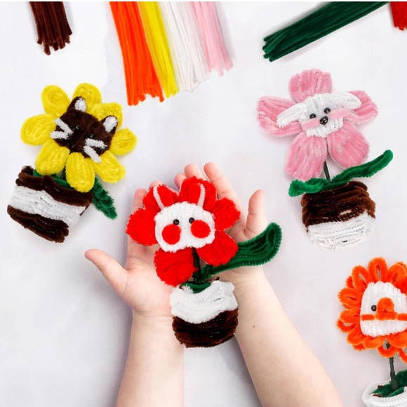 Pipe Cleaner Craft Kits 2 Set Flower Floral Craft Supplies Kids Toys STEM SM4 - Picture 13 of 16
